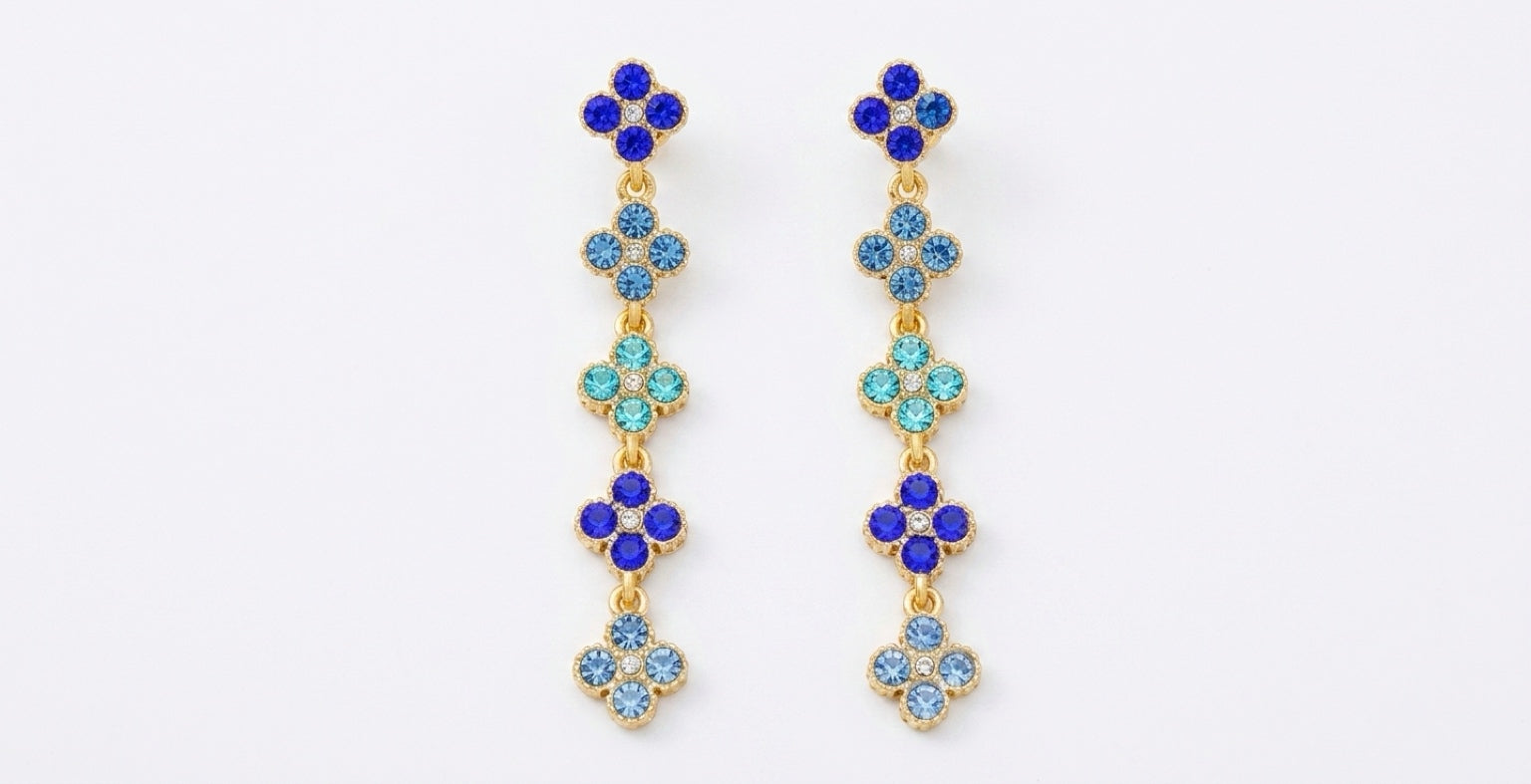 Boucle d'oreille Azura bleu